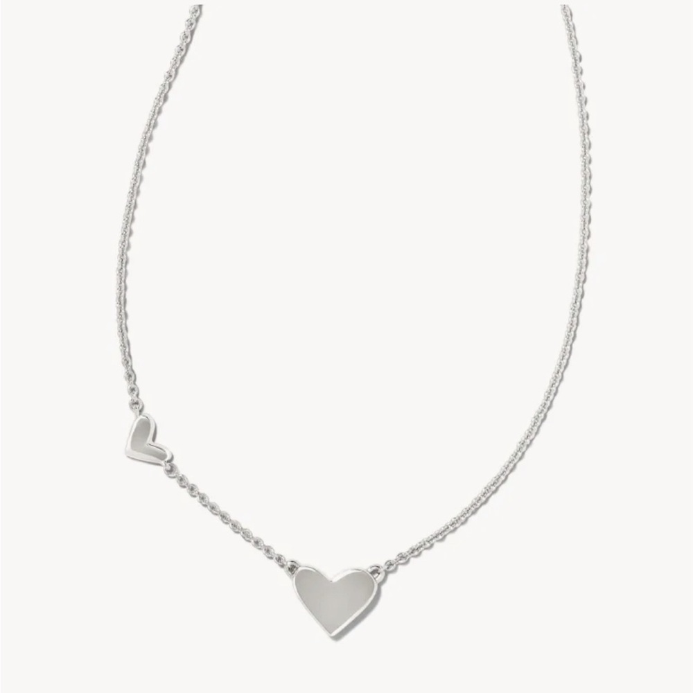 Silver double heart Kendra Scott necklace